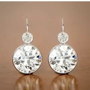 Elegant925SilverDrop EarringsJewelry CubicZirconia